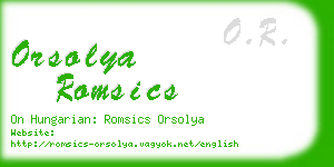 orsolya romsics business card